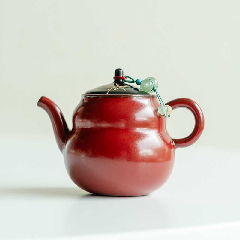 中式纯手绘描金茶艺迷你小茶壶一人用功夫泡茶壶茶杯单人茶道送礼