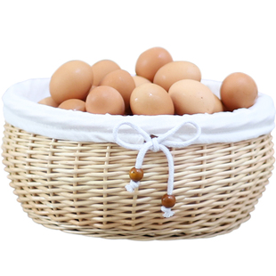 六月生桌面馒头筐带盖保温家用藤编收纳筐柳编水果筐鸡蛋篮馍馍筐