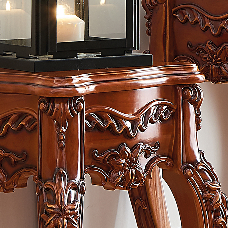 欧式全实木花架置物架雕花落地高脚花盆架花台实木陈列架 豪华款