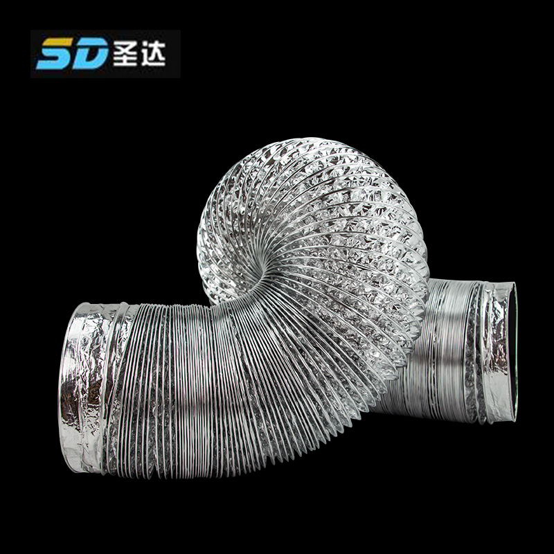 排风双层加厚铝箔风管120mm4米长通风排气管管道伸缩软管换气扇