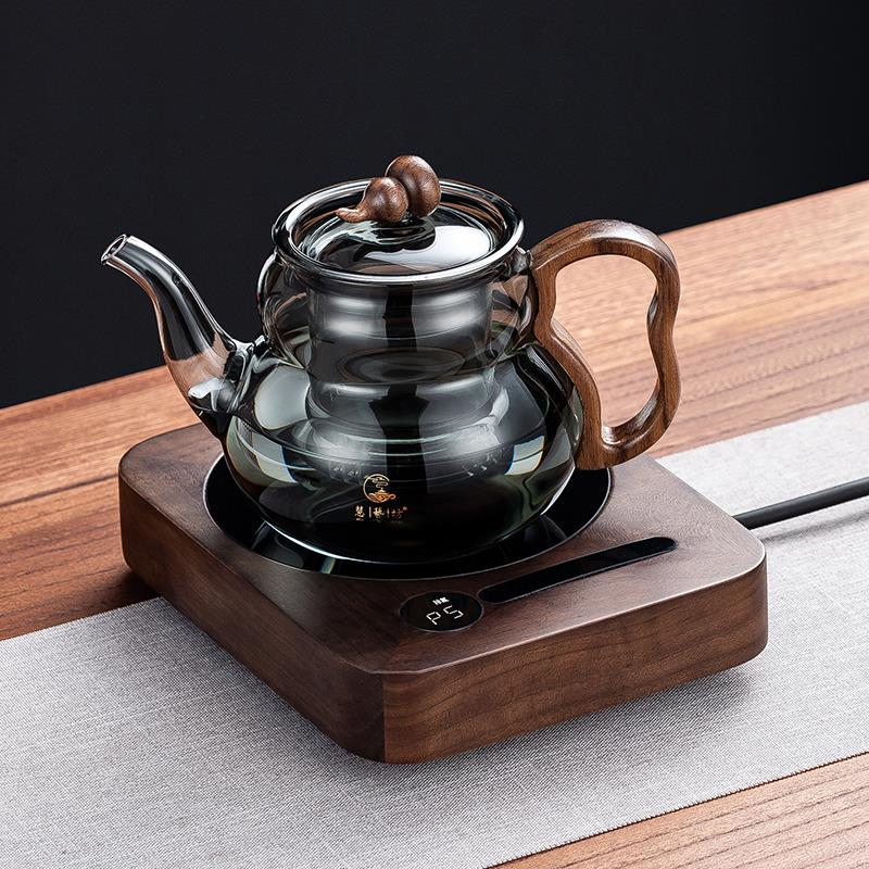 2024新款超薄黑晶炉小型煮茶器高硼硅玻璃煮茶泡茶烧水壶茶具套组