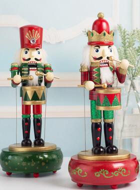 欧式胡桃兵夹子木质音乐盒创意发条八音盒生日会动的礼物装饰摆件