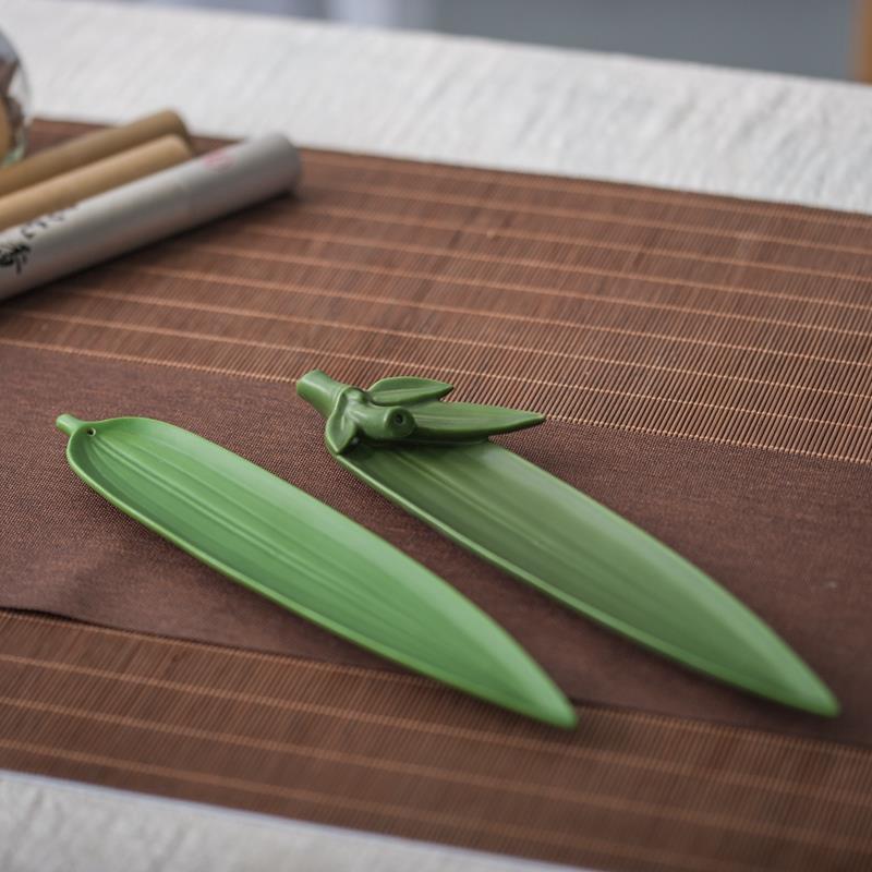 大鱼美器手作竹叶线香香插陶瓷手工制作创意香座插香插香座香器