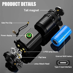 Most Powerful LED Flashlight Rechargeable Mini EDC Tactical