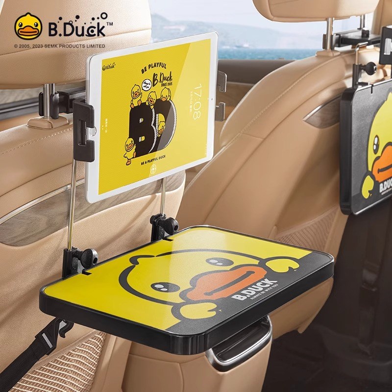 小黄鸭车载小桌板汽车后排可折叠车内车用后座饭桌车上吃饭专用