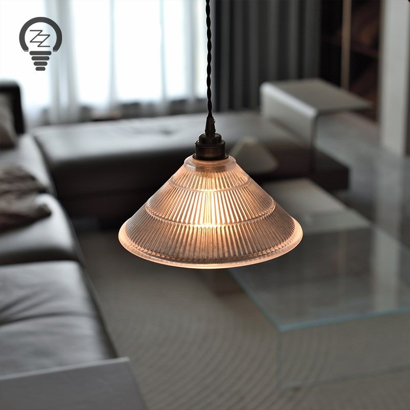 复古怀旧黄铜玻璃吊灯收银台吧台奶茶店玄关过道灯餐厅民宿酒店灯