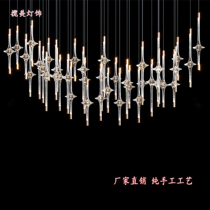 餐厅现代艺术吊灯会所酒店创意包厢灯住宅KTV吊饰茶室别墅玻璃灯