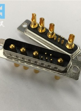 9W4公头 混装大电流D-SUB连接器 车针工业插头 焊线DB型5+4针座