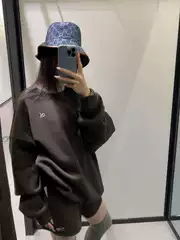 Al Correct Version Classic Three-Dimensional Letter Long-Sleeve Crew Neck Sweatshirt Casual Loose Solid Color Simple Versatile Couple Top