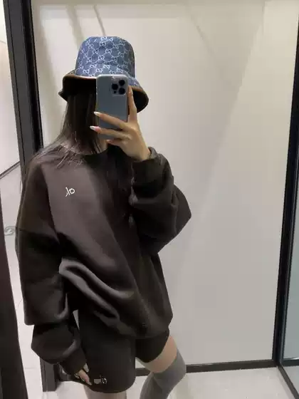 Al Correct Version Classic Three-Dimensional Letter Long-Sleeve Crew Neck Sweatshirt Casual Loose Solid Color Simple Versatile Couple Top