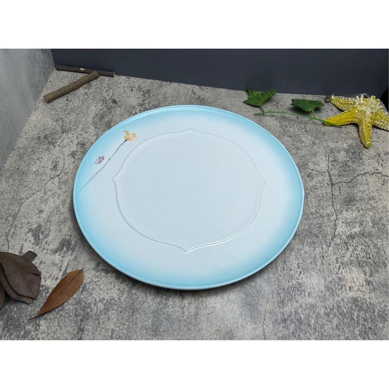 大号牛排盘子陶瓷圆形西餐盘子家用菜盘碟子浅盘平盘W菜碟西式餐