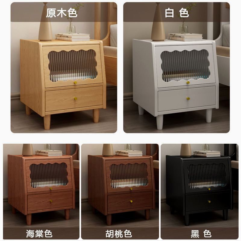 实木床头柜小型简约现代家用卧室原木2024新款儿童房床头柜全实木
