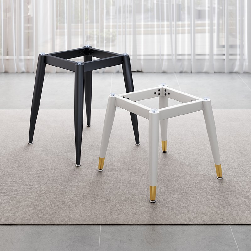 岩板瓷砖方桌脚茶几玻璃支v撑底座圆桌架铁艺金属大理石餐桌腿支