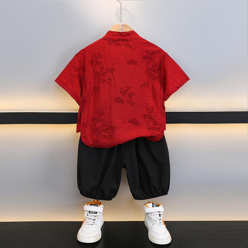 2025新款男童汉服套装夏季国风儿童新中式唐装周岁礼服男宝宝古风
