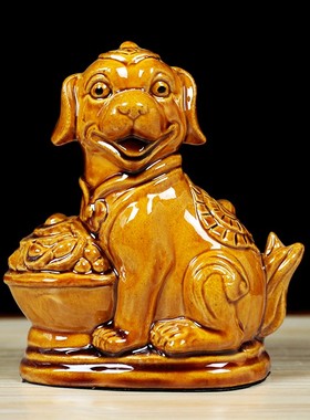 陶瓷狗摆件生肖狗可爱工艺品客厅办公室家居饰品