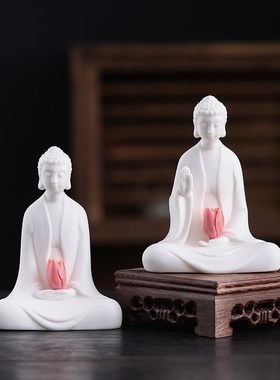 陶瓷如来装饰家居桌面摆件家用客厅玄关办公室电视柜茶室茶桌摆设