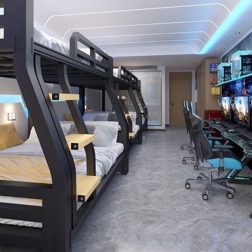 加厚铁床上下铺床二层家用酒店电竞铁艺床出租屋大学生宿舍双人床