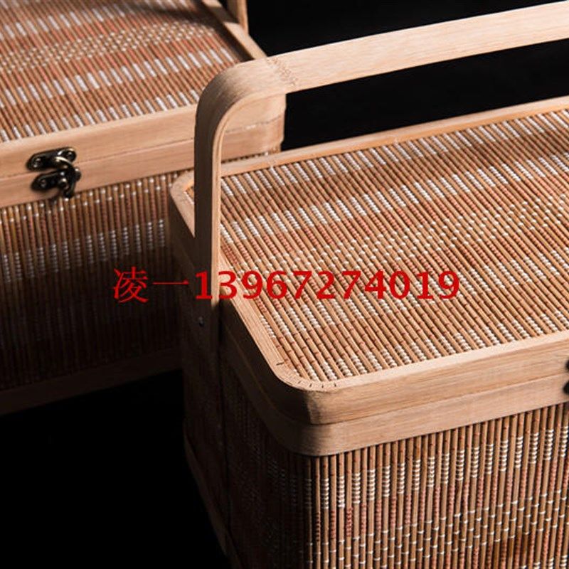 竹篮竹编包装高档小方篮端午粽子礼盒食品水果礼品盒中秋年货篮子