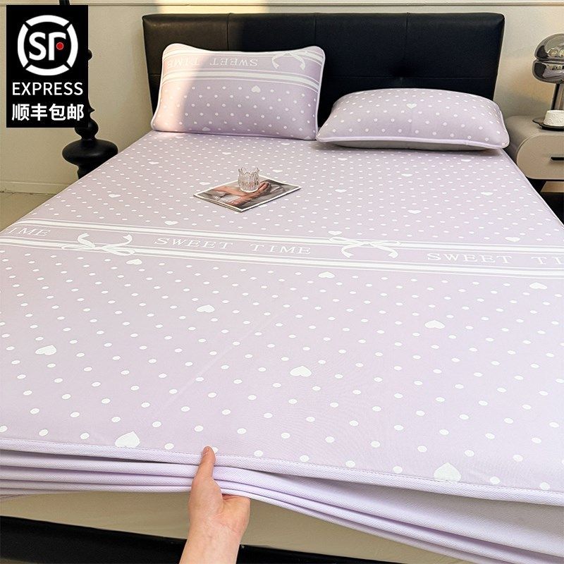 A类母婴级夏季冰丝席凉席2025新款夏天空调软席垫子可折叠床笠款