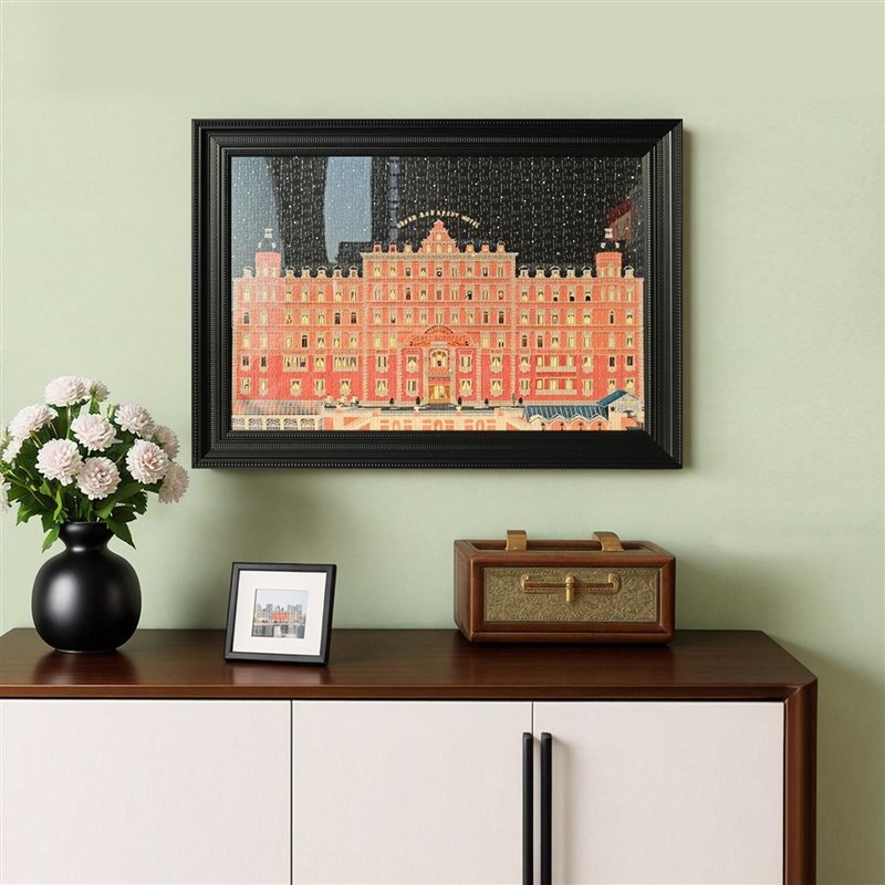 五月画馆粉色黑拼图相框1000片5075拼图裱框框拼图框2000片定制框