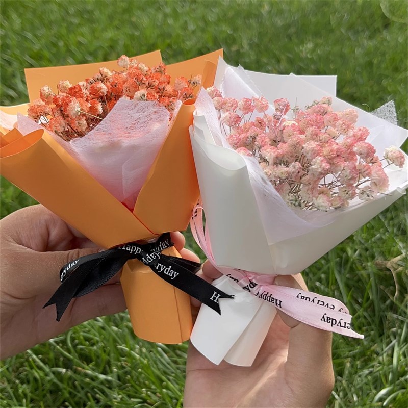迷你满天星干花束口袋花车载空调出口摆件香薰情人节情侣闺蜜礼物