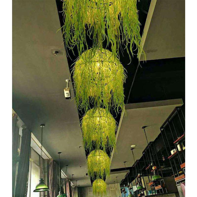 酒吧酒店民宿旅馆饭店西餐厅现货植物工程吊灯火锅店装饰绿植灯