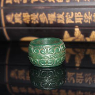 供应高古老玛瑙扳指指环绿玛瑙卷云纹扳指勾云纹指环