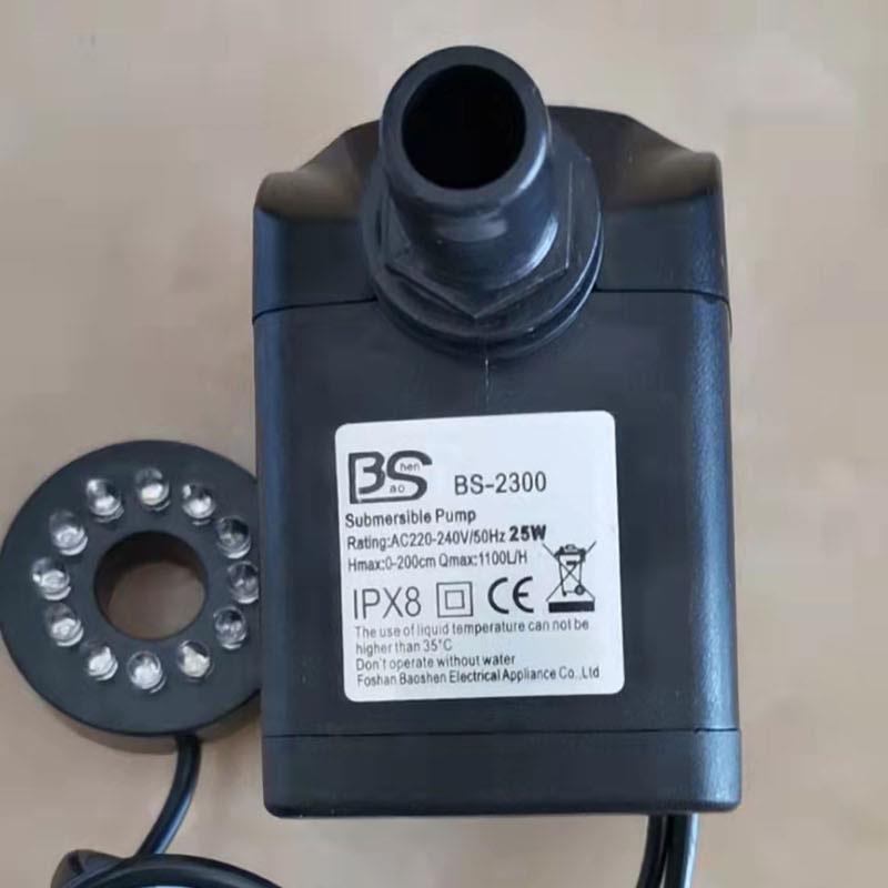 假山喷泉园艺盆景鱼缸池上水器家用小型泵底自吸LED灯抽水泵