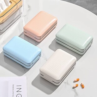 磁吸大容量密封八格药盒,每小格独立分装式旅行药盒