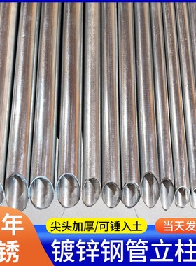 加厚尖头围栏立柱杆铁丝网围栏镀锌钢管圆管方管空心钢爬藤架支撑