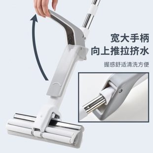 长促海绵拖把家用一拖净免手洗懒人胶棉地拖挤水海棉吸收力挤压式