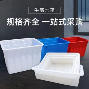 厂促加厚牛筋塑料水箱长方形养鱼水产养殖浅盆家用储水桶大容量塑