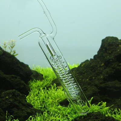 水晶玻璃螺旋记泡器水草缸鱼缸二氧化碳钢瓶计泡器外置气瓶细化器
