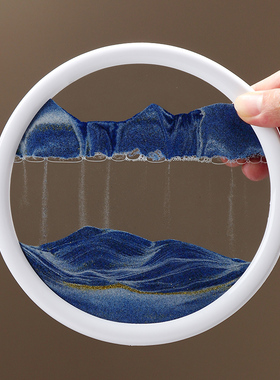 一帆风顺如鱼得水流沙画桌面摆件创意沙漏客厅酒柜电视柜乔迁礼品