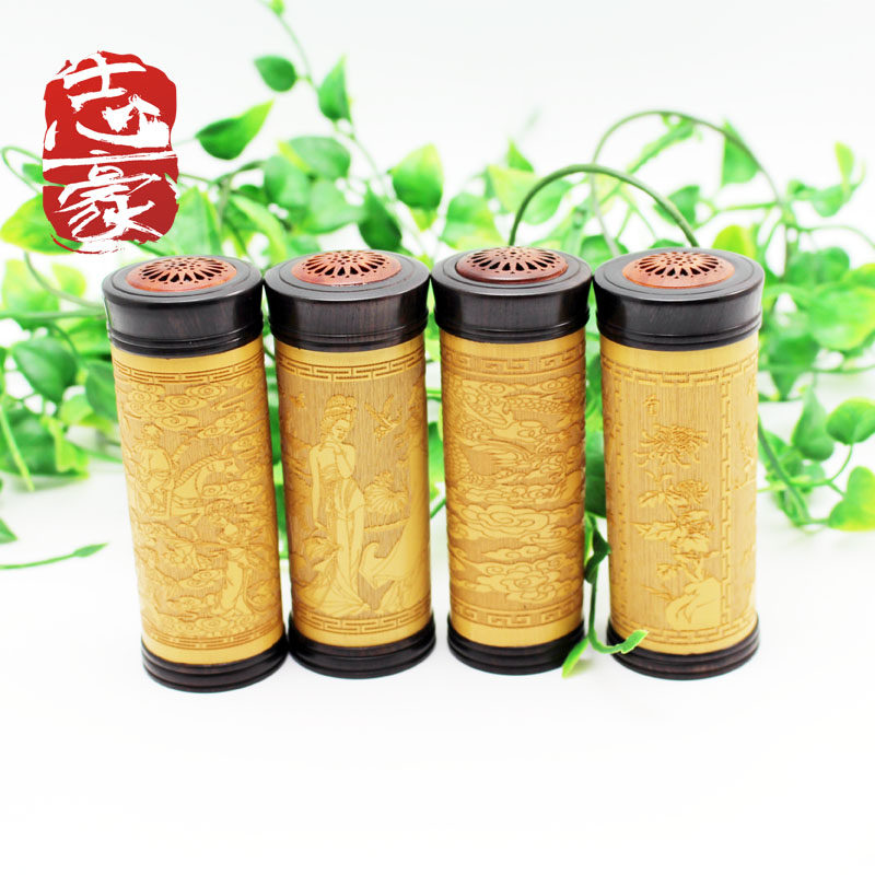 天然竹雕蛐蛐罐黑檀木竹蛉蟋蟀虫笼子文玩鸣虫叫罐虫具纯手工包邮