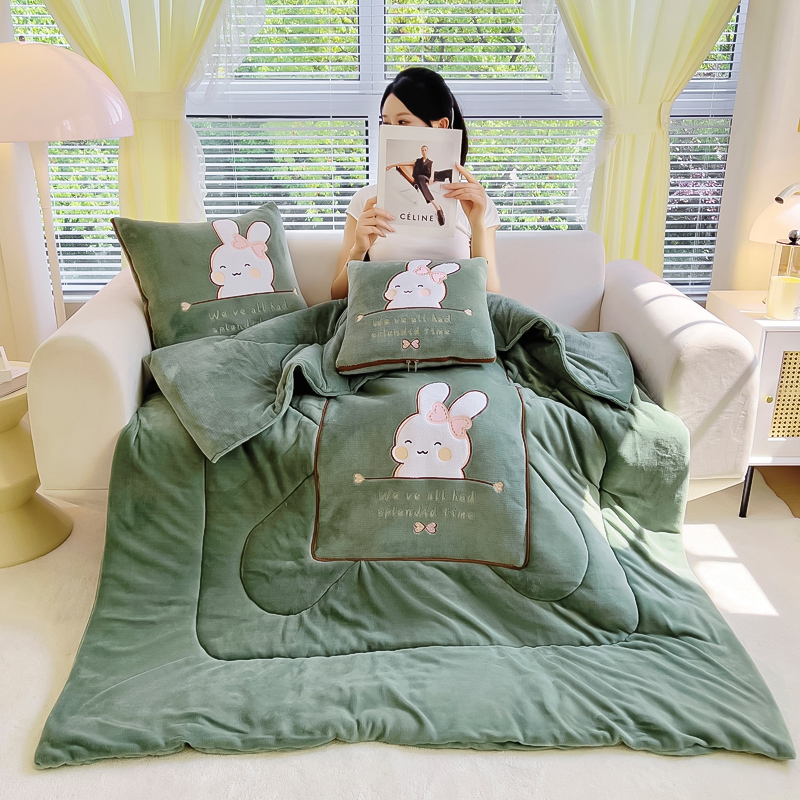 抱枕被毛毯二合一两用汽车靠垫学校办公室公司沙发午睡可折叠枕头