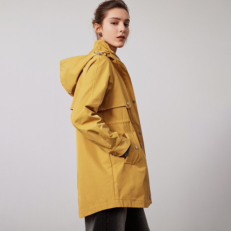 navigare中长款连帽风衣女