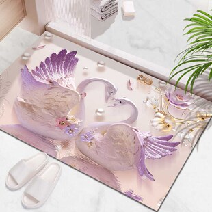 加厚硅藻泥软地垫浴室卫生间厕所门口吸水防滑脚垫进门入户门地毯