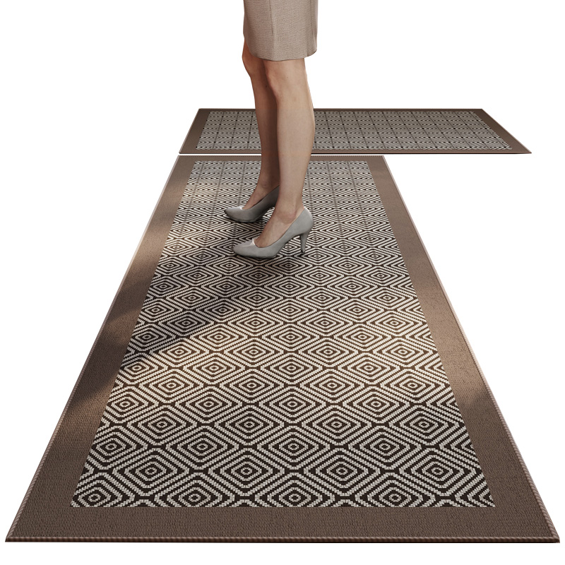 新中式厨房专用地垫防脏防油防水长条门口地毯吸水吸油耐脏防滑垫