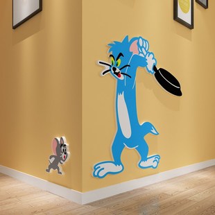 卡通儿童房间布置装 饰墙贴纸男女孩卧室床头背景遮丑角落补洞神器