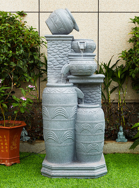 户外流水循环喷泉招财摆件复合陶罐阳台庭院花园落地景观家居装饰