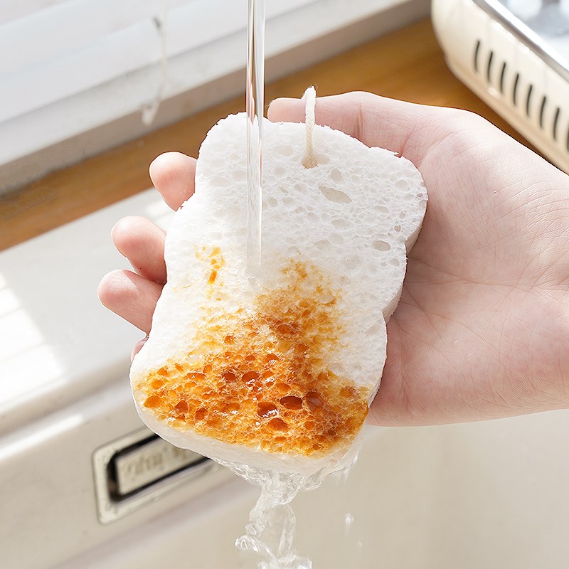 【5个装仅9.9】木浆棉洗碗擦海绵压缩百洁布洗碗布洗锅魔力擦耐用
