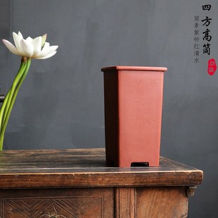 玲珑妙砂国兰盆四方高签千筒经典带帽原矿紫砂红清水春建寒细叶兰