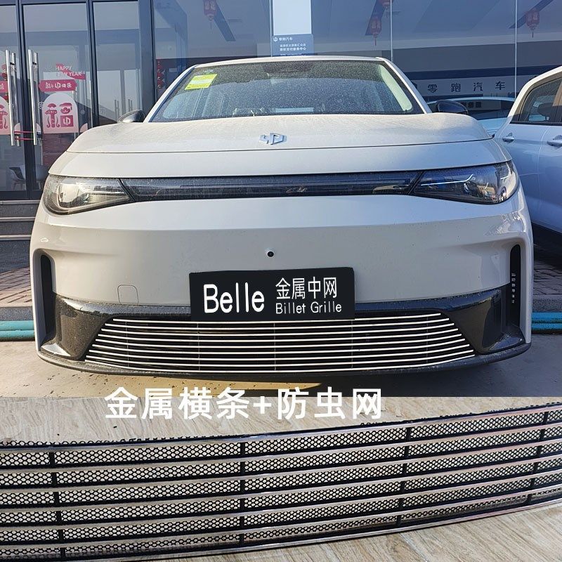 零跑C10防虫网改装件专用金属中网前脸外观水箱装饰条保险杠亮条