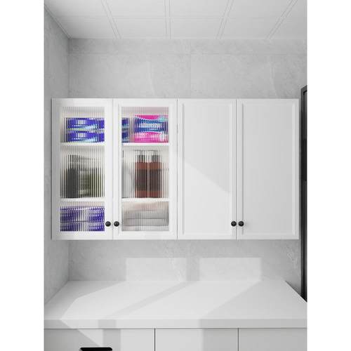 防水太空铝柜墙上收纳柜铝合金吊柜墙壁柜卫生间壁柜挂墙置物柜