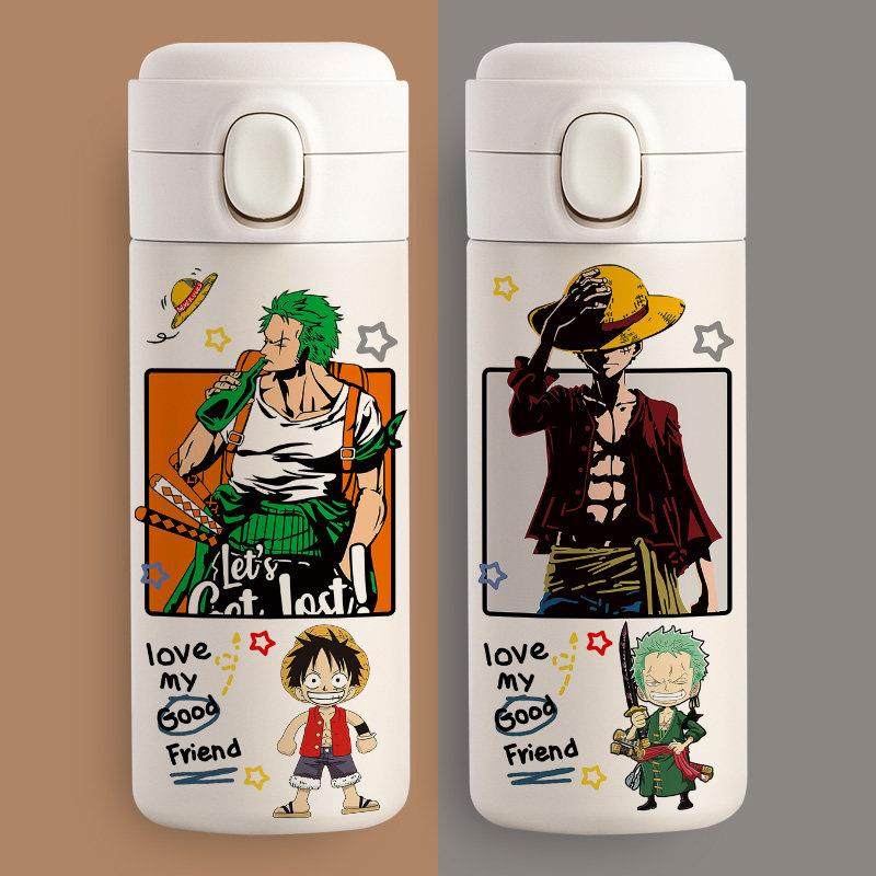 海贼王周边保温杯路飞索隆动漫定制男女学生日式弹跳式便携水杯子