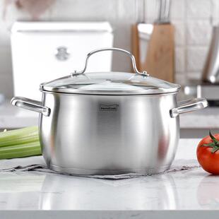 慕厨Momscook不锈钢汤锅304加厚家用煮锅燃气电磁炉双耳锅煲汤锅