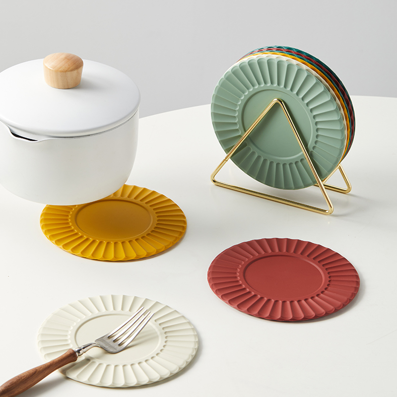 米立风物圆形硅胶隔热餐桌垫防烫垫子家用耐高温锅垫碗垫杯垫餐垫