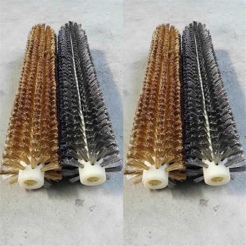 新品供应钢丝辊刷异型抛光刷打磨除锈刷清扫器辊刷铜丝钢丝毛刷