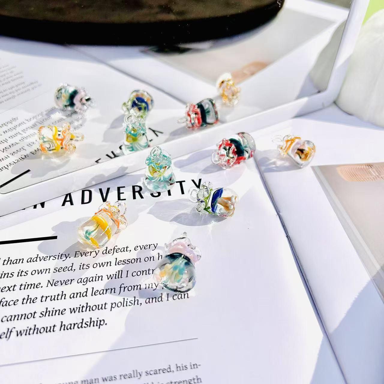 玻璃水母吊坠玻璃胶囊水母吊坠项炼珠宝水晶礼物手工制作的生日礼